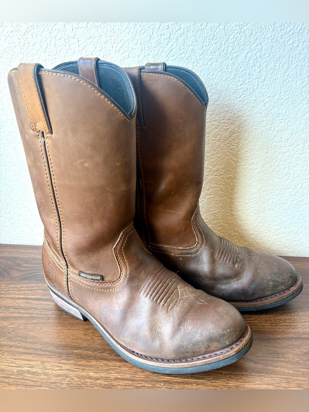 Dan Post Brown Leather Cowboy Work Boots 9D